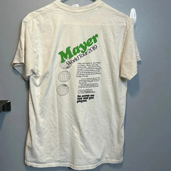 2019 john mayer world tour merch concert t-shirt unisex MED short sleeve - Picture 8 of 9